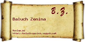 Baluch Zenina névjegykártya